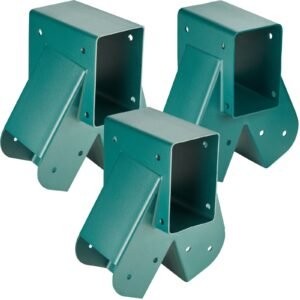 A-Frame Middle Swing Set Brackets, Heavy Duty Carbon Steel Swing Set Hardware With Mounting Hardware, DIY Swing Set Bracket Swing Set Kit For 4x4 Legs & 4x6 Beam, Green (3 Pcs) - Image 1
