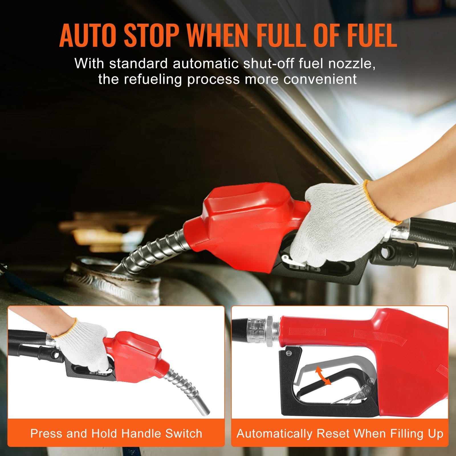 Fuel Transfer Pump 12V 10 GPM 1/4 HP Diesel Pump With Auto Fuel Nozzle - Image 2