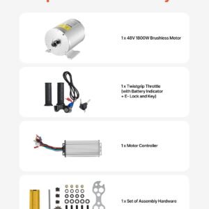2000W Electric Brushless DC Motor Kit 48V 4300rpm Motor With Speed Controller - Image 5