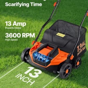 2-in-1 Electric Dethatcher And Scarifier Lawn Dethatcher 13-Inch 13 Amp - Image 5
