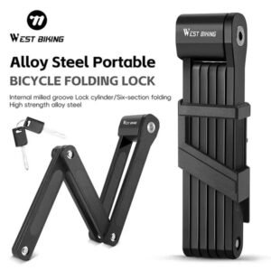 Bicycle Folding Lock 2 Keys 87cm High Security Alloy Steel Lock For MTB Road Bike E-Bike Anti-Theft Foldable Lock - Image 1