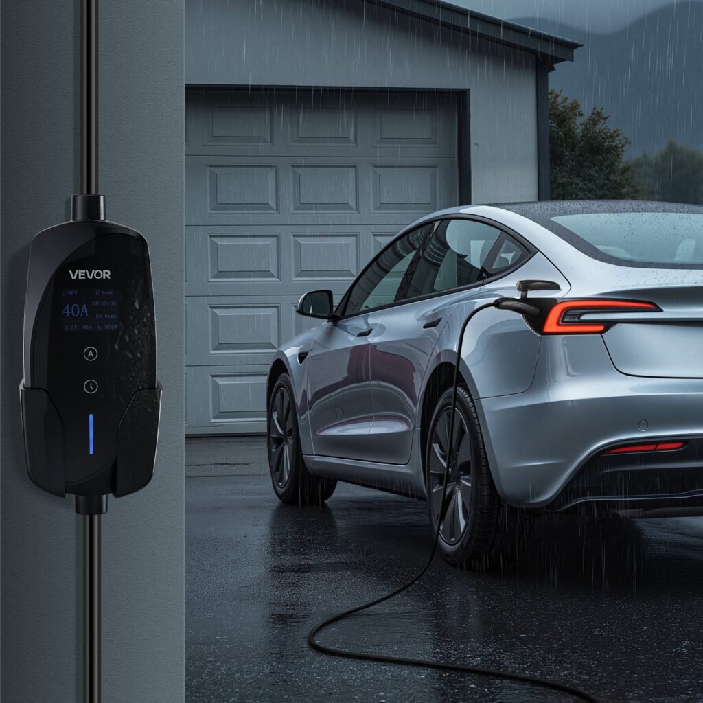 Level 2 Tesla Charger 40A EV Charger 240V NEMA 14-50P With 25 Ft Cable