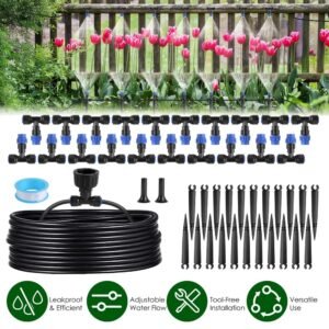 Complete Garden Drip Irrigation System Kit,Drip Irrigation Kit, 75FT Garden Watering System With Adjustable Misting Nozzles For Garden Greenhouse Lawn Patio Flower Bed - Image 4