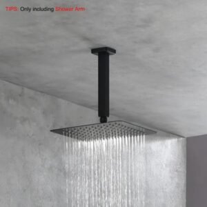 Shower Arm With Flange, 1/2 NPT Tapered Threads, Rain Shower Head Arm, Ceiling Mounted Shower Extension Arm - Image 4