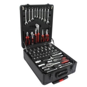 Black Manual Toolbox With 4 Layers Of Tool Sets And Wheels - Image 6