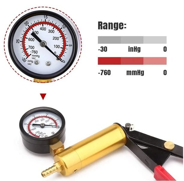 Hand Held Vacuum Pressure   Tester Set Brake Fluid Bleeder Bleeding Kit   Box