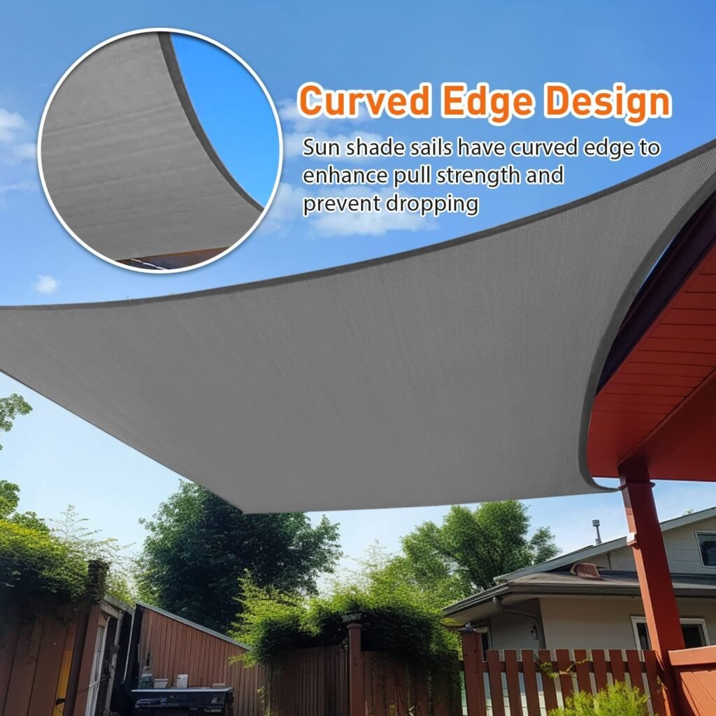 Prohibited From Sale On Amazon XISHAN 6'X8' Grey Sand HDPE Sunshade Sail, 160 Grams