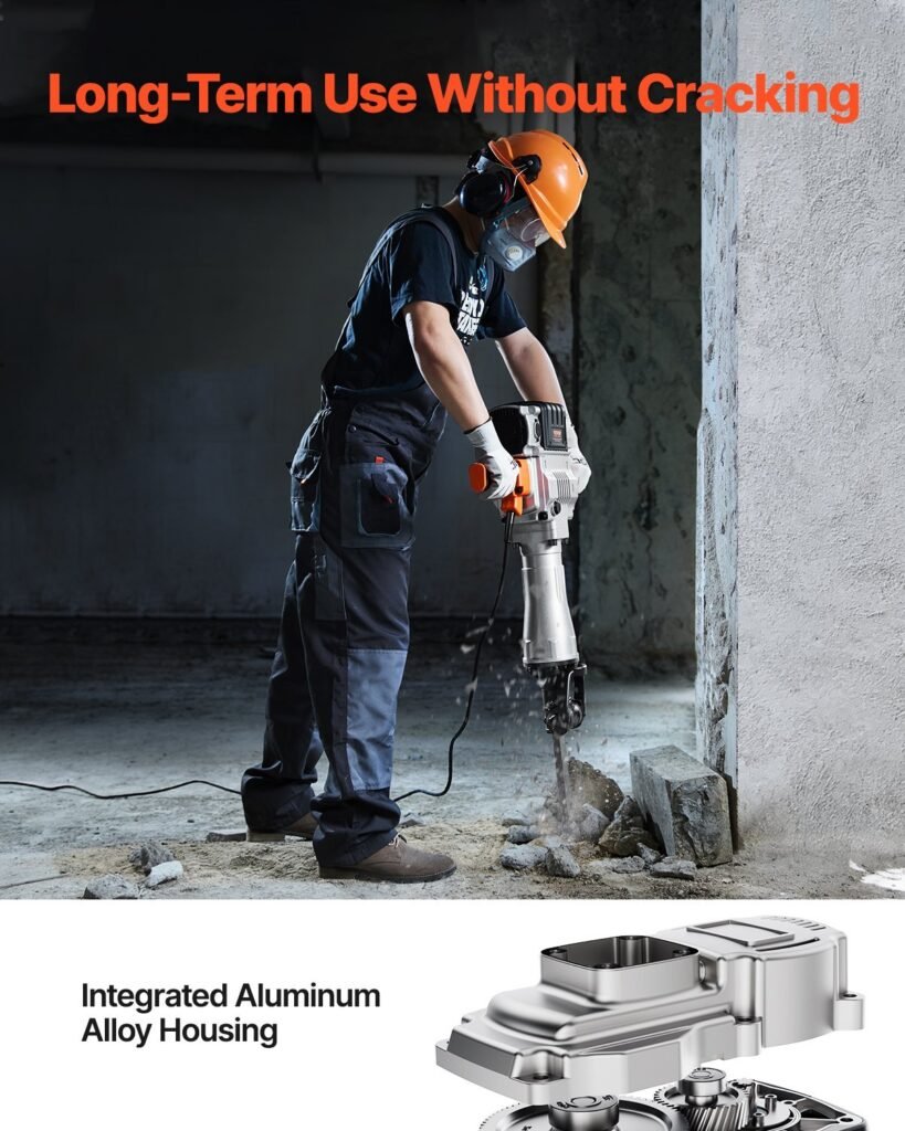 Demolition Jack Hammer Concrete Breaker 2100W Electric Hammer 2 Chisel Bit