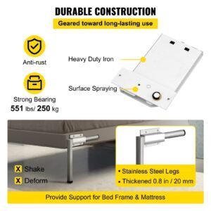Murphy Mounting Wall Springs Mechanism Heavy Duty Support Hardware DIY Kit For Queen Twin Size Bed (Horizontal), White - Image 5