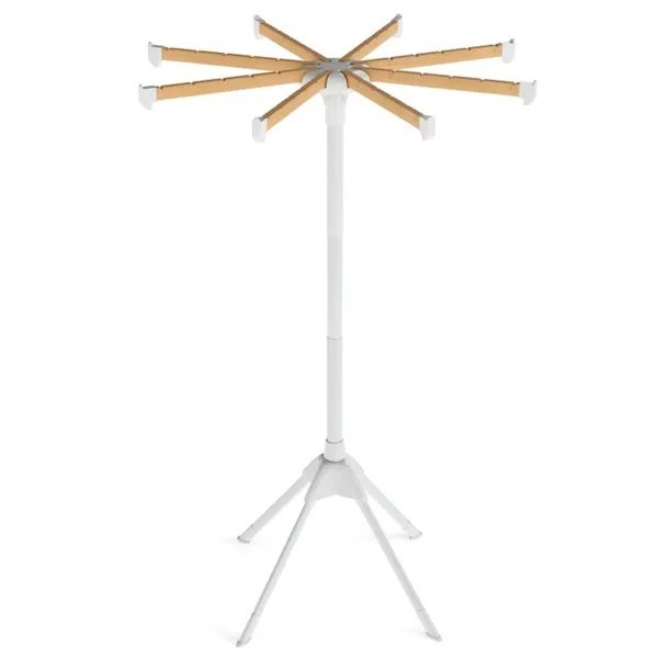 Foldable Bamboo Clothes Drying Rack With 40 Hanger Slots, Space Saving Laundry Drying Stand For Indoor Use