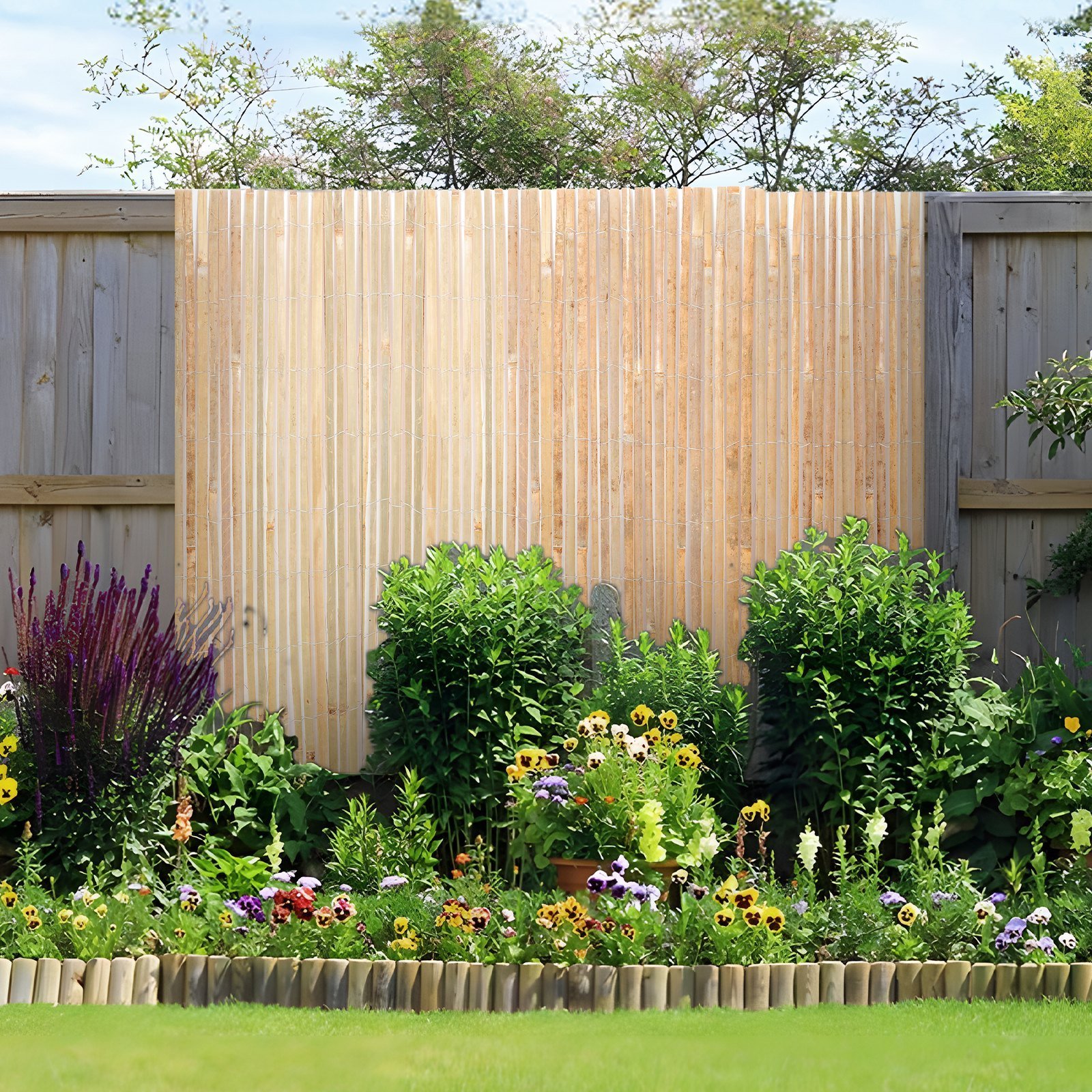 Natural Bamboo Slat Screening Privacy Bamboo Slat Fence 6 Ft H X 16 Ft L - Image 6