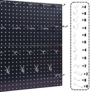 108-Piece Black Wall Management Kit, Including Pegboard And Hooks In Multiple Sizes, Ideal For Organizing Garages, Workshops, And Storage Rooms - Image 6
