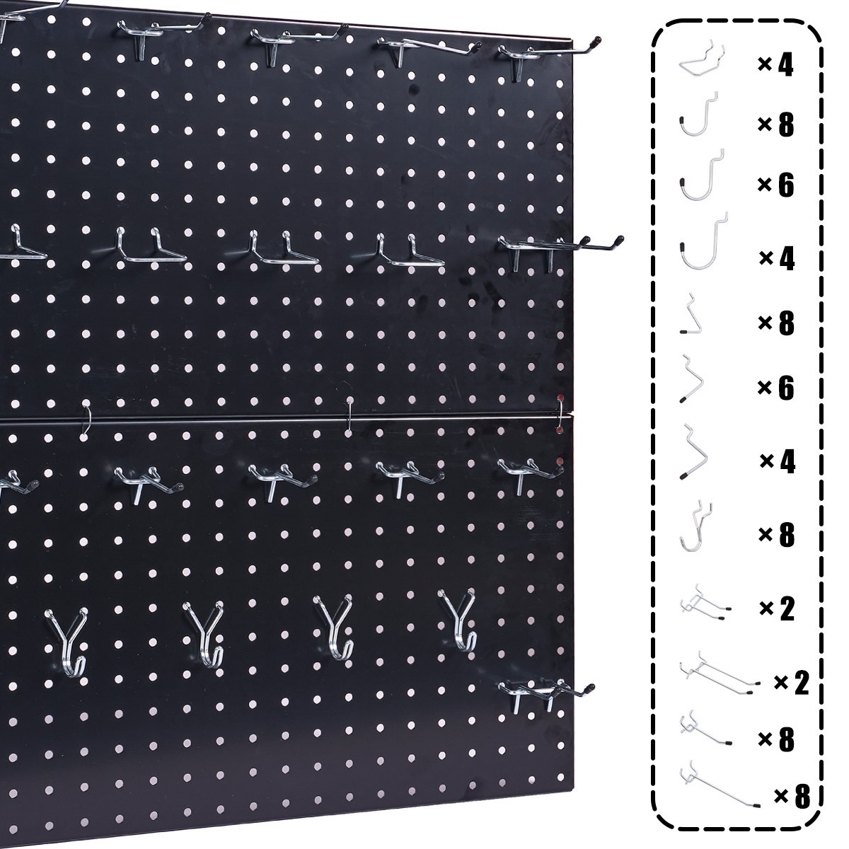 108-Piece Black Wall Management Kit, Including Pegboard And Hooks In Multiple Sizes, Ideal For Organizing Garages, Workshops, And Storage Rooms - Image 6