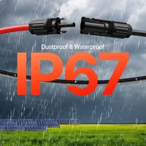 100FT Solar Panel Extension Cable 10AWG Waterproof PV 6mm² Cable Black - Image 2