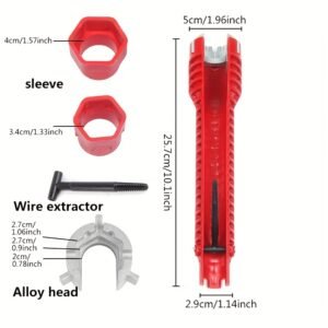 Sink Faucet Installer Tool,14-in-1 Faucet Wrench,Multi-functional Pipe Wrench,Bathroom Plumbing Installation & Repairs Wrench For Small Space Toilet Kitchen Bathroom Toilet Sink. - Image 2