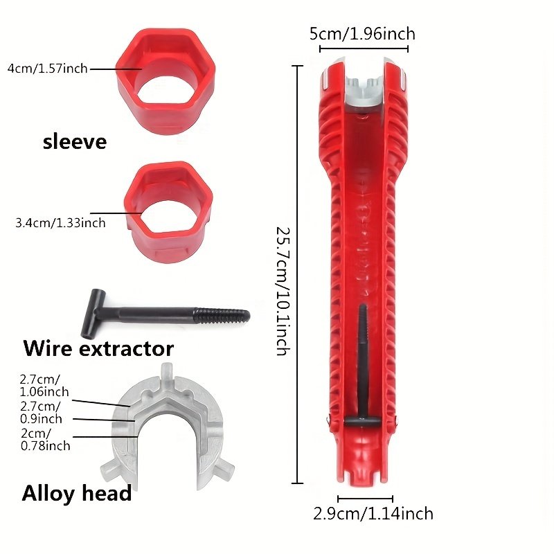 Sink Faucet Installer Tool,14-in-1 Faucet Wrench,Multi-functional Pipe Wrench,Bathroom Plumbing Installation & Repairs Wrench For Small Space Toilet Kitchen Bathroom Toilet Sink.