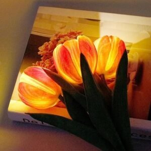 Tulip Lamp - LED Replica Tulip Table Lamp With Flower Vase For Desktop Decoration. Suitable For Home, Living Room, Desktop Decoration, Holiday Gifts, Atmosphere Decoration Lamps. Powered By USB - Image 2