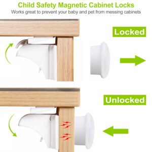 4Pcs Magnetic Cabinet Locks Child Safety Drawer Locks Adhesive Baby Proof Cabinets Latches Kit - Image 5