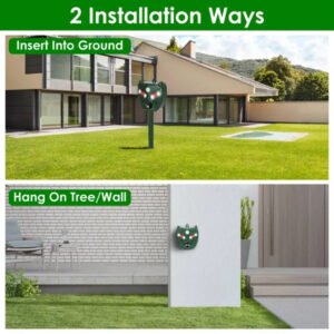 Ultrasonic Solar Animal Repeller Outdoor Mole Snake Squirrel Mouse Chaser Waterproof Bird Deer Dog Cat Deterrent With 5 Gears For Farm Garden Yard - Image 5