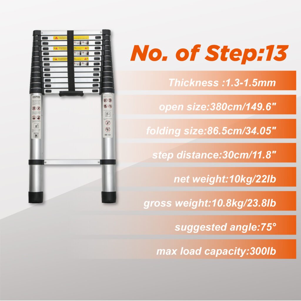 Aluminum Telescoping Ladder For Outdoor Work