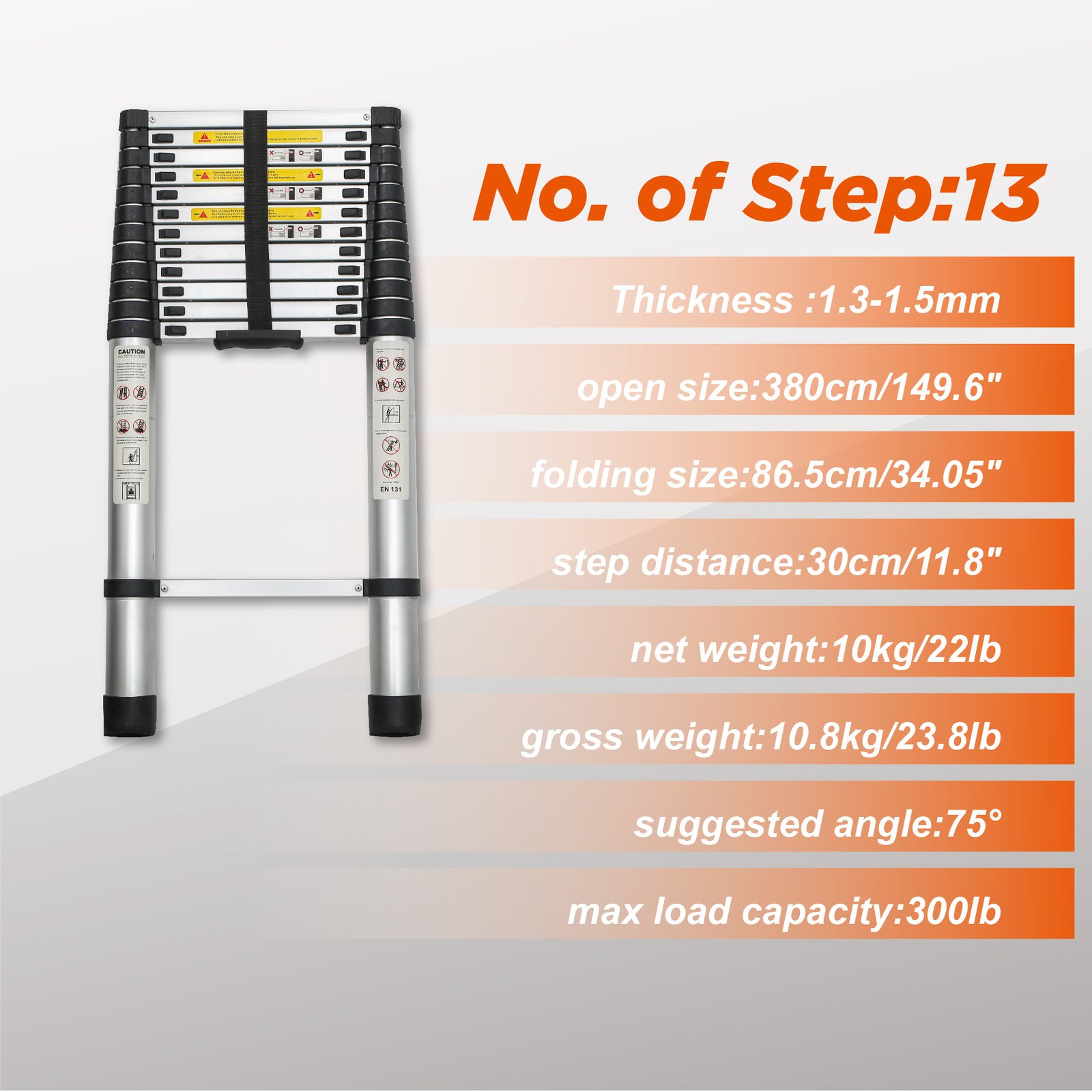 Aluminum Telescoping Ladder For Outdoor Work - Image 5