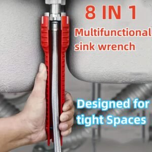 Sink Faucet Installer Tool,14-in-1 Faucet Wrench,Multi-functional Pipe Wrench,Bathroom Plumbing Installation & Repairs Wrench For Small Space Toilet Kitchen Bathroom Toilet Sink. - Image 3