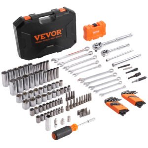 VEVOR Mechanics Tool Set And Socket Set,  Drive Deep And Standard Sockets, 145 Pcs SAE And Metric Mechanic Tool Kit With Bits, Combination Wrench, Hex Wrenches, Accessories, Storage Case - Image 4