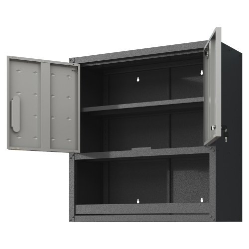 Metal Wall-Mounted Tool Storage Cabinet With Locking Door And 1 Shelf 1 Opened Drawer For Garage Warehouse,Office,Assembly Required