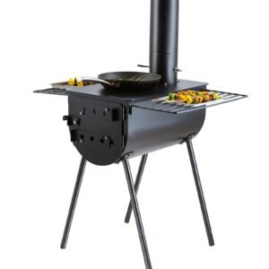Wood Stove, 118 Inch, Alloy Steel Camping Tent Stove, Portable Wood Burning Stove With Chimney Pipes & Gloves, 3000in³Firebox Hot Tent Stove For Outdoor Cooking And Heating With 8 Pipes - Image 1