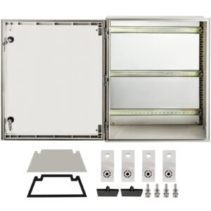 NEMA Steel Enclosure, 24 X 20 X 9'' NEMA 4X Fiberglass Electrical Box, IP66 Waterproof & Dustproof, Outdoor/Indoor Electrical Junction Box, With Mounting Plate(60 X 50 X 23 Cm) - Image 1