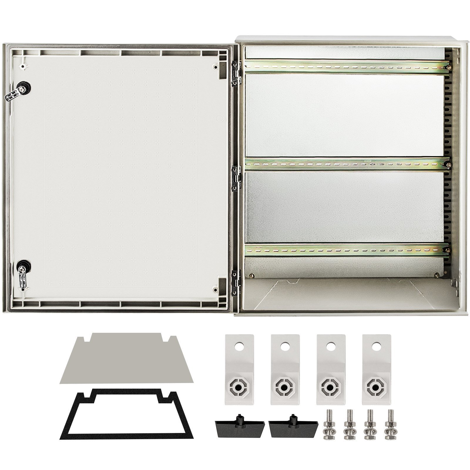 NEMA Steel Enclosure, 24 X 20 X 9'' NEMA 4X Fiberglass Electrical Box, IP66 Waterproof & Dustproof, Outdoor/Indoor Electrical Junction Box, With Mounting Plate(60 X 50 X 23 Cm) - Image 1