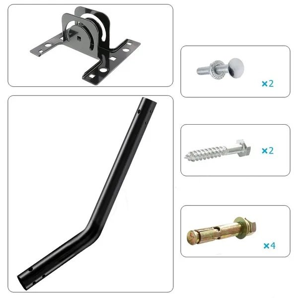 G01 Universal 180'Adjustable TV Antenna J-Pole Aerial Bracket Black