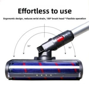 Replacement Turbo Brush For Dyson V6 / DC62 / V6 Series Vacuum Cleaners - Compatible Cleaning Head For Hard Floors & Carpets | Rotating Brush Roll For Thorough Dust Removal - Image 3