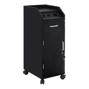 16mm Particle Board, ABS Tray,, Black Hair Salon Tool Cart - Image 3