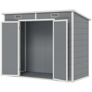 Plastic Outdoor Storage Shed With Floor, Window, Lockable Doors And Vents For Backyard Patio Lawn, Multiple Packages Shipped. Please Pay Attention To The Dimensions And Weight In The Details. - Image 11