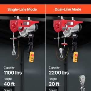 Electric Hoist Crane Winch 2200 Lbs 328 Ft Wireless & 14 Ft Wired Remote - Image 5