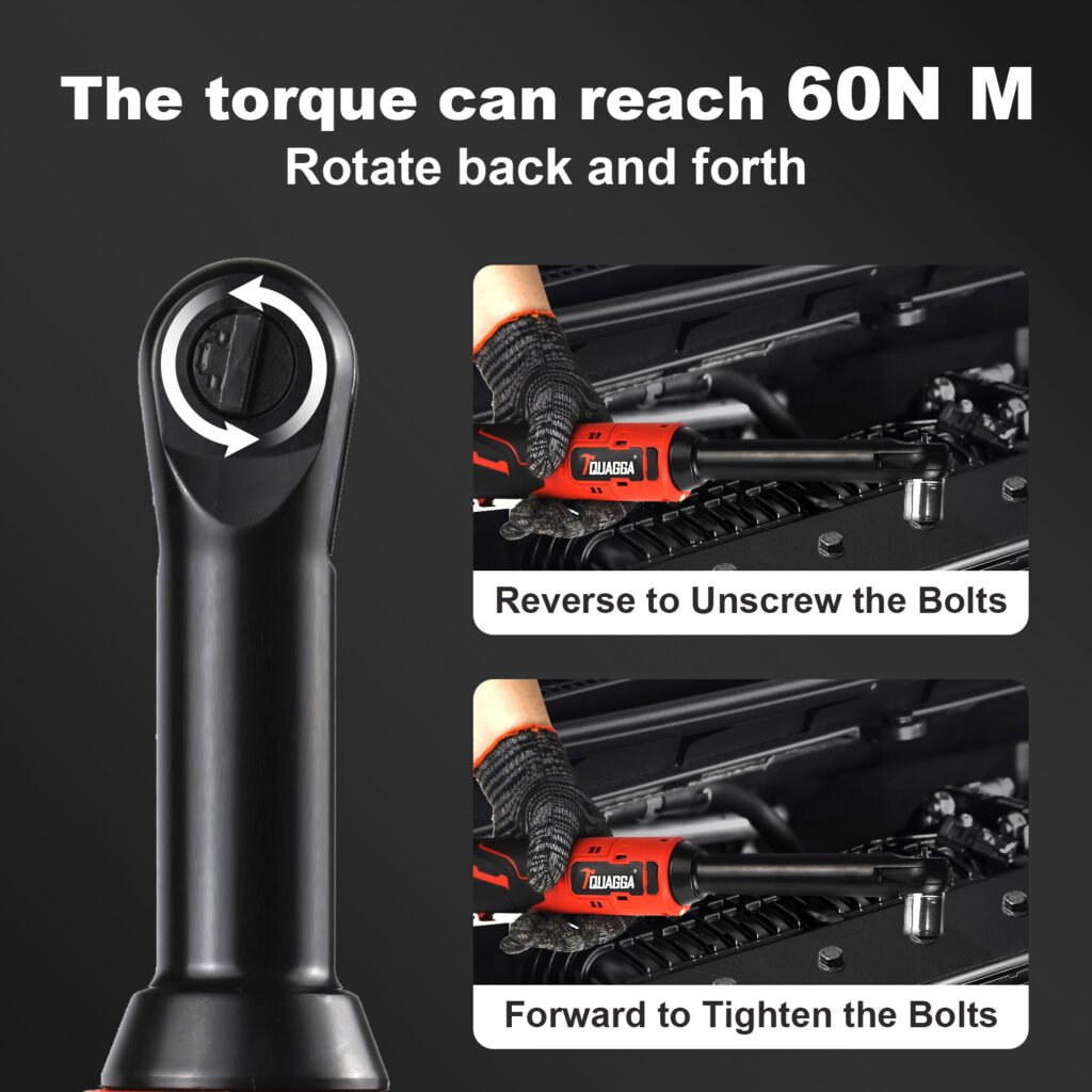 TQUAGGA 18V Extended Cordless Electric Ratchet Wrench Set, Extended Neck, Variable Speed, 18V, 18V Cordless Electric Ratchet Wrench Set, Automotive Repair Tools, Electric Tools