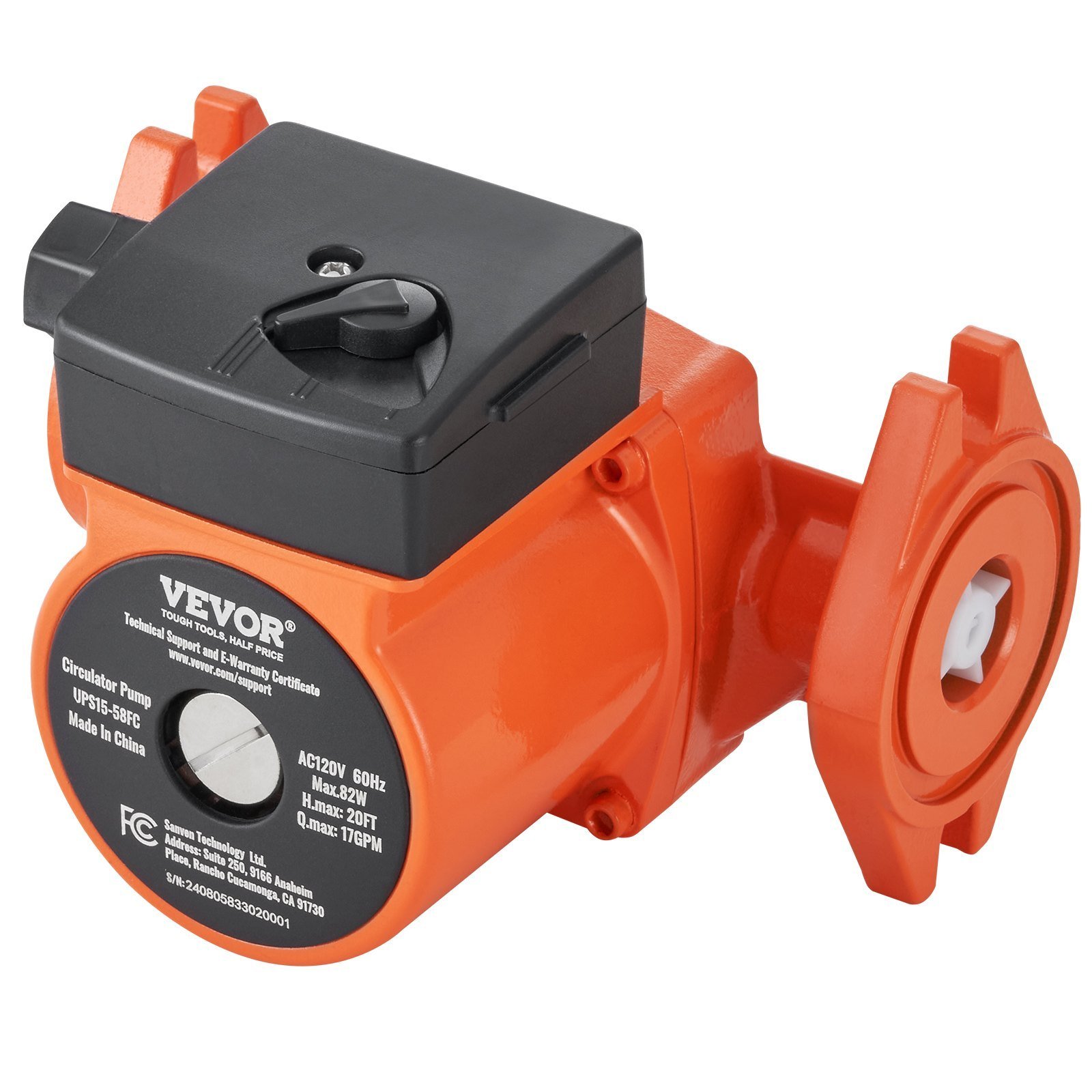 UPS15-58FC Hot Water Circulation Pump 110V 82W 17 GPM Recirculating Pump - Image 1