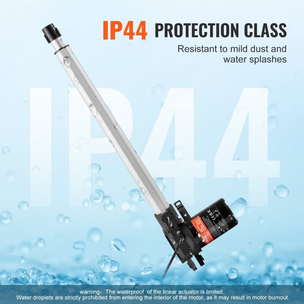 Linear Actuator 12V, 16 Inch Heavy Duty 1320lbs/6000N Linear Actuator, 0.19'/s Linear Motion Actuator With Mounting Bracket & IP44 Protection For Electric Door Industrial Machinery Vessels Cargo