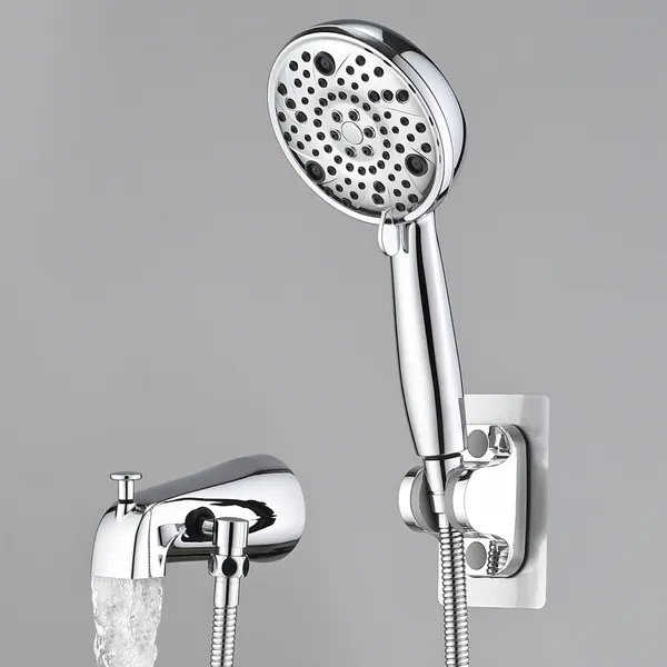 8-Setting High-Pressure Handheld Shower With Hose & Slip-On Diverter Tub Spout