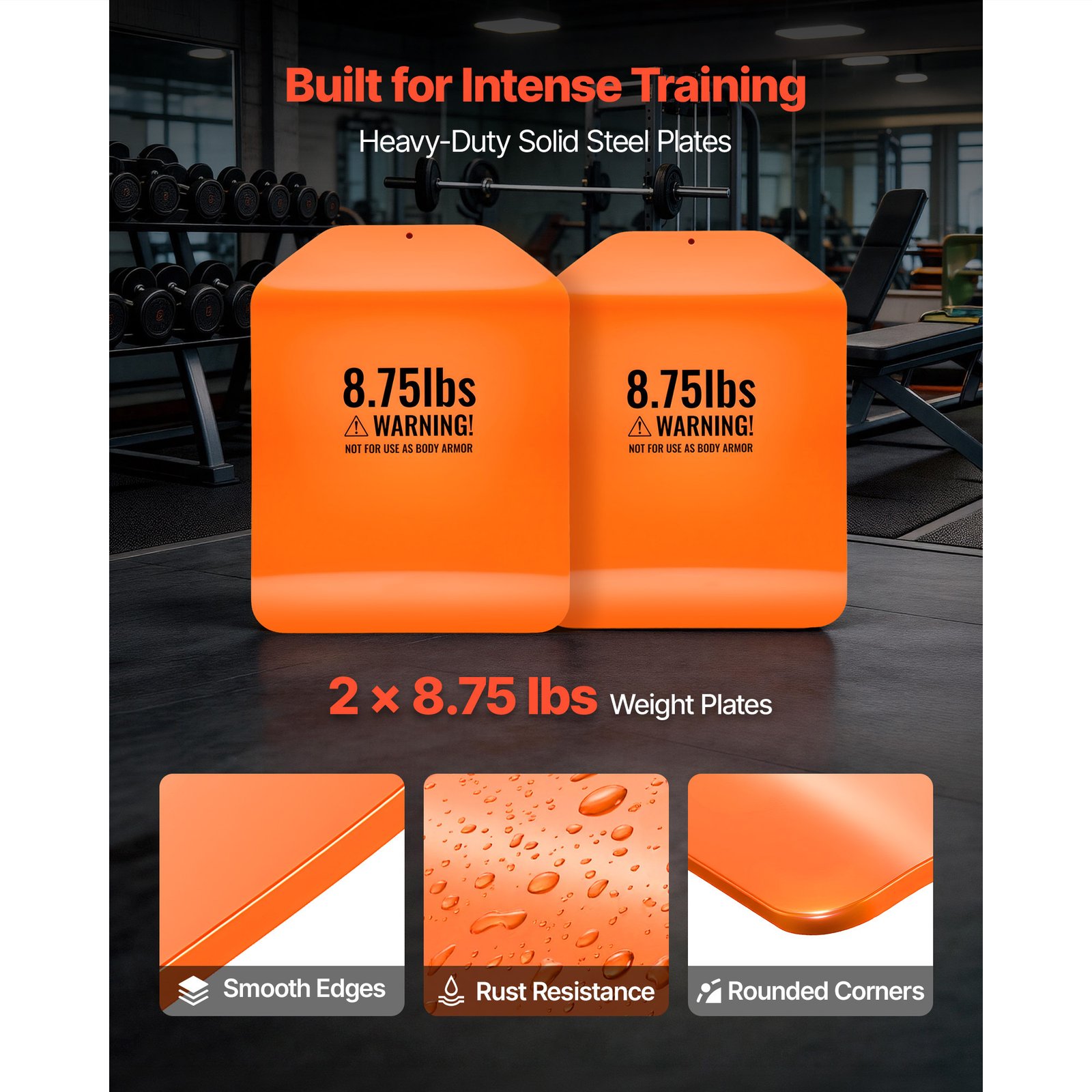 Curved Weight Vest Plates, 8.75 LB Pairs, Premium Steel Tactical Weighted Plates For Vest, Ergonomic Design, For Strength Endurance Training, Running, Jogging, Fitness, Heavy Workouts - Image 4
