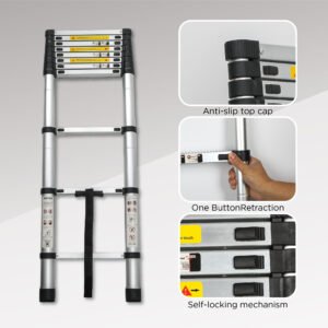 Aluminum Telescoping Ladder For Outdoor Work - Image 2