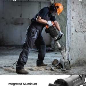 Demolition Jack Hammer, 2200W Electric Jackhammer Heavy Duty, 1350 BPM Concrete Breaker, 2pcs Chisels Bit Chipping With Case, Black - Image 5