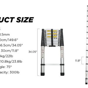 Aluminum Telescoping Ladder For Outdoor Work - Image 4