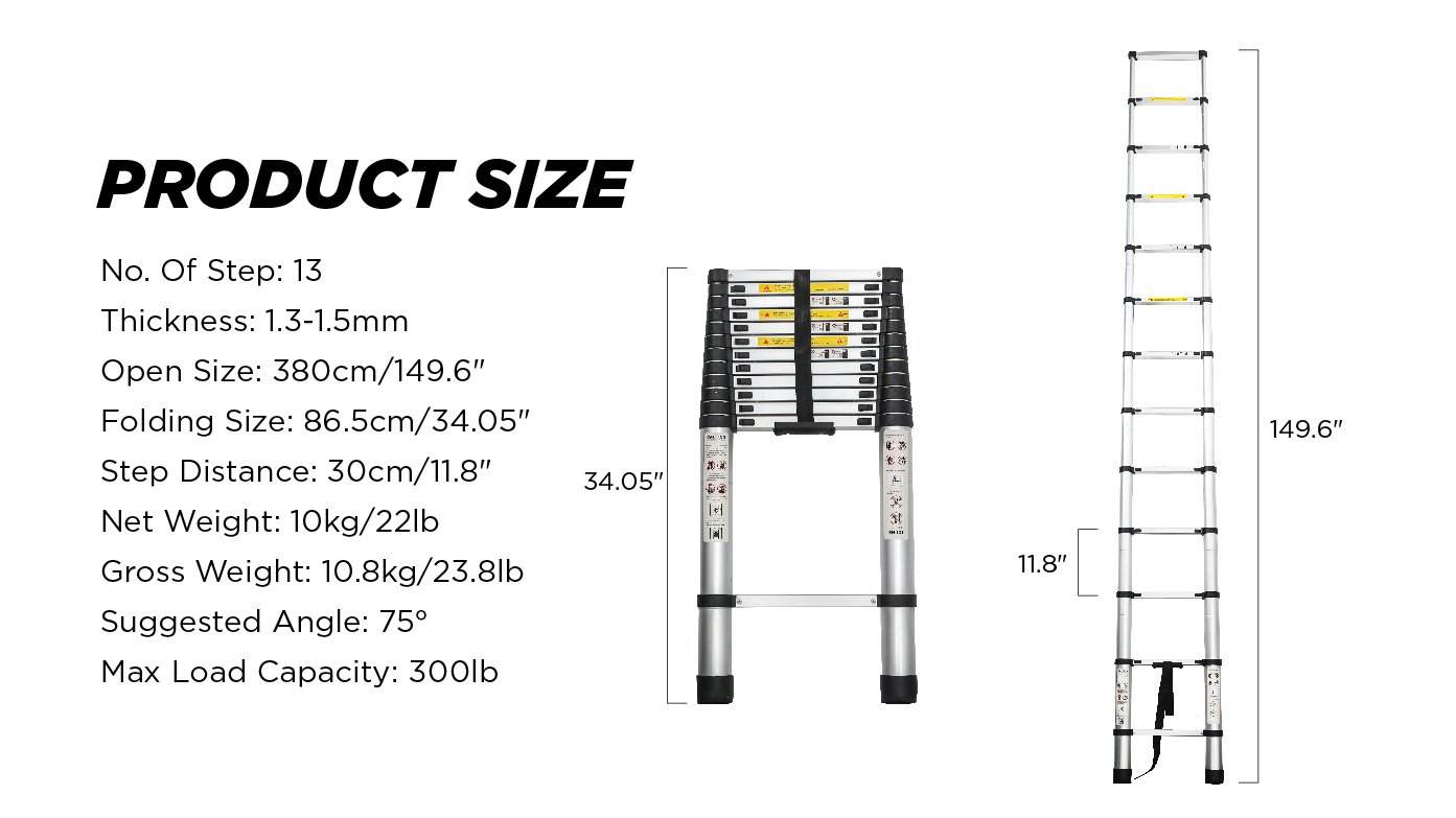 Aluminum Telescoping Ladder For Outdoor Work - Image 4