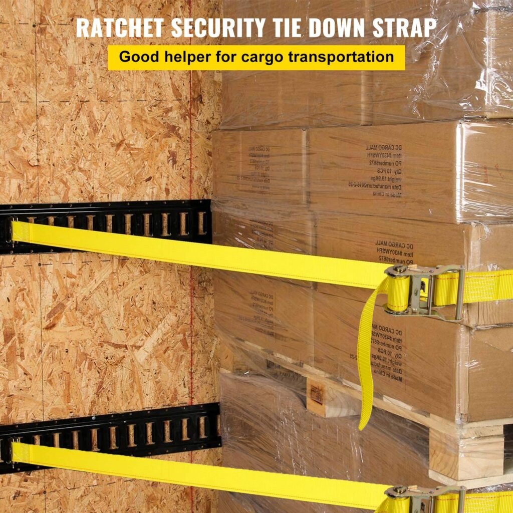 E Track Ratchet Strap, 18PCS 2' X 15' E-Track Straps 4400 LBS Breaking Strength, With Polyester Webbing & Spring Fitting & Ratchets, Durable Tie-Downs For Motorcycles, Tire, Trailer Loads