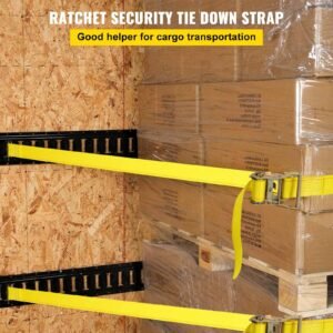 E Track Ratchet Strap, 18PCS 2' X 15' E-Track Straps 4400 LBS Breaking Strength, With Polyester Webbing & Spring Fitting & Ratchets, Durable Tie-Downs For Motorcycles, Tire, Trailer Loads - Image 5