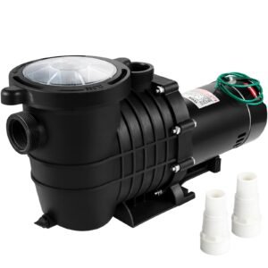 Swimming Pool Pump 1HP, Dual Voltage 110V 220V, 5544GPH, Powerful Pump For Above Ground Pool Water Circulation, With Strainer Basket, 2pcs 1-1/2'' NPT Connectors Tested To UL Standards - Image 1