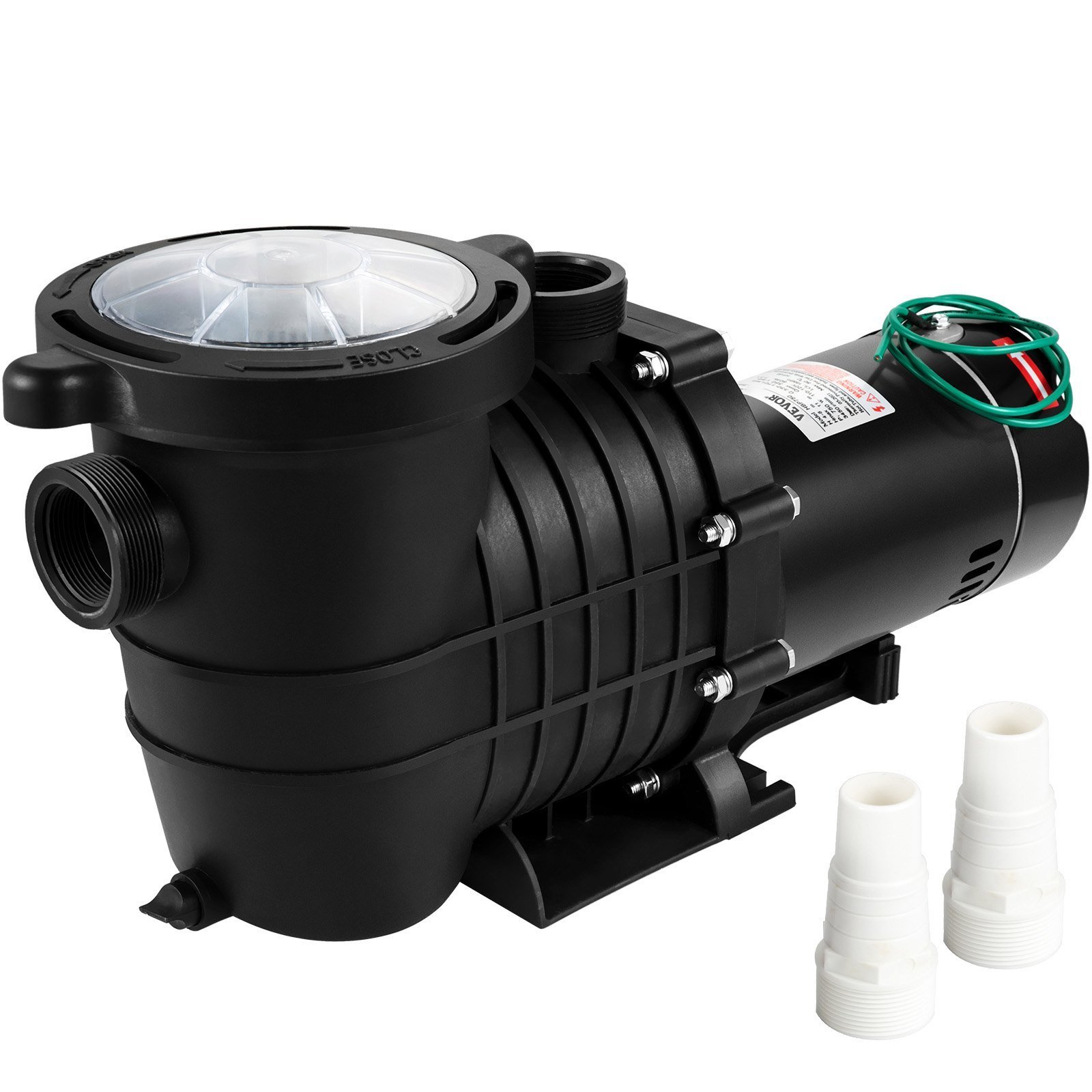 Swimming Pool Pump 1HP, Dual Voltage 110V 220V, 5544GPH, Powerful Pump For Above Ground Pool Water Circulation, With Strainer Basket, 2pcs 1-1/2'' NPT Connectors Tested To UL Standards - Image 1