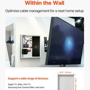 Structured Media Enclosure 17 In Recessed In-Wall TV Media Box With Cover - Image 3